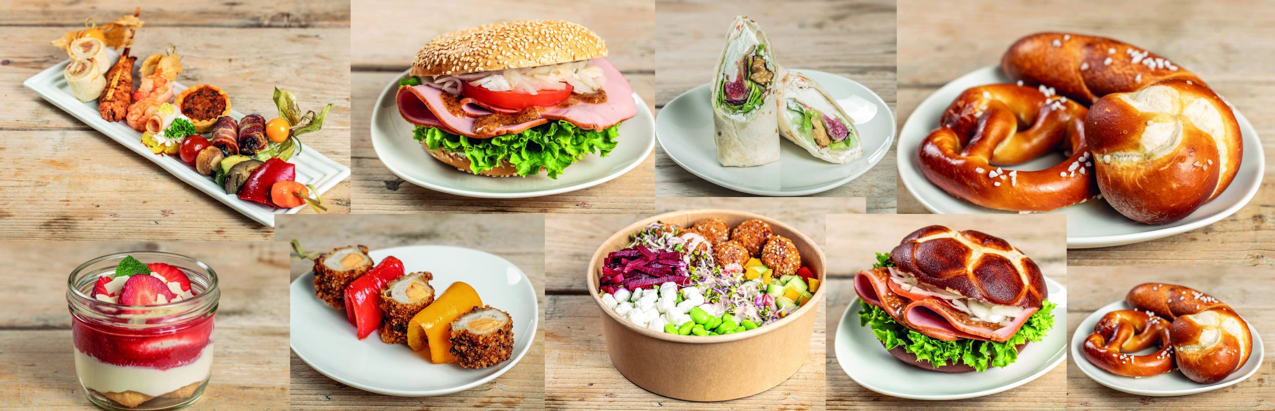 Catering Hamburg – Auswahl von LOKALGOLD: Bagels, Wraps, Lunch-Bowls und Laugengebäck